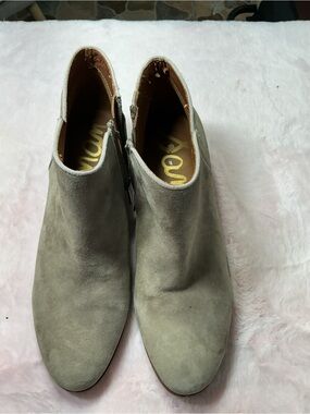Women's Taupe Suede Ankle Booties - Classic Neutral Style b117